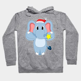 Elephant Christmas Santa hat Hoodie